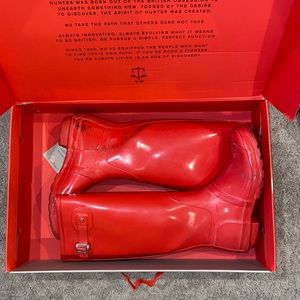 Hot Pink Hunter Boots - Size 10